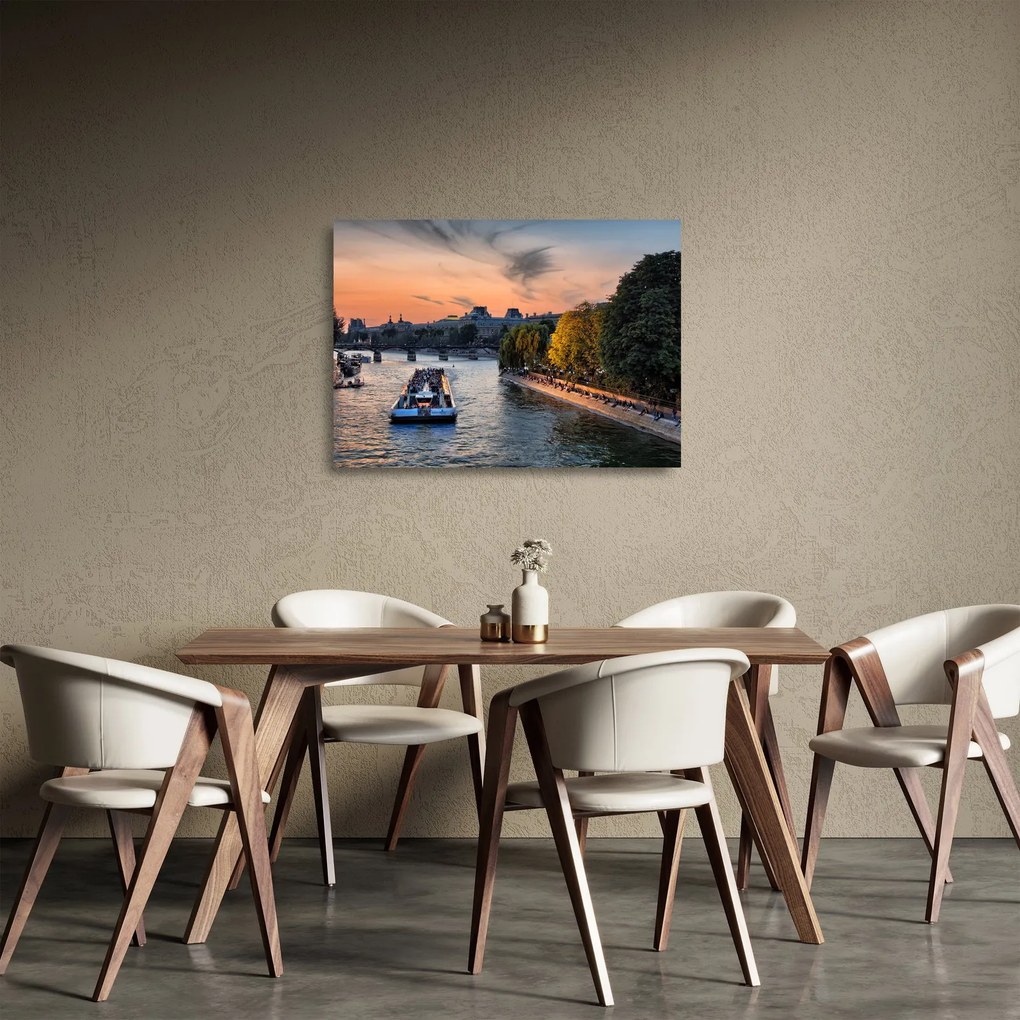 Sklenený obraz - loď na vyhliadkovej plavbe (70x50 cm)