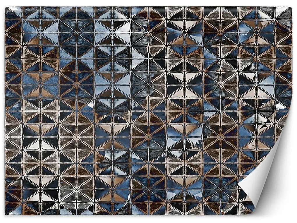 Gario Fototapeta Modré sklenené dlaždice - mozaika Materiál: Vliesová, Rozmery: 200 x 140 cm