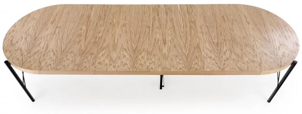Jídelní rozkládací stůl Fero 100/300 cm dub přírodní/černý