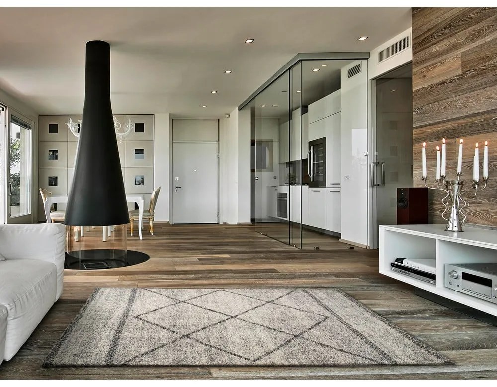 Sivý koberec Universal Kasbah Gris, 80 x 150 cm