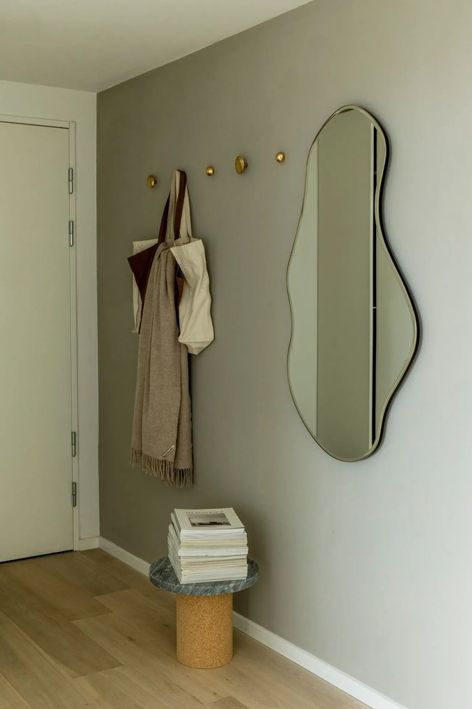 Ferm Living Dizajnové nástenné zrkadlo Pond Brass – large