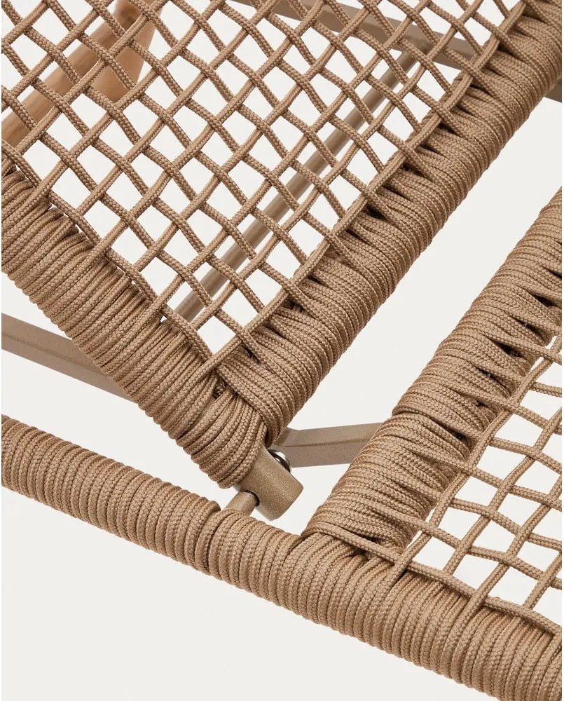 Hnedé drevené/kovové záhradné ležadlo Dandara – Kave Home