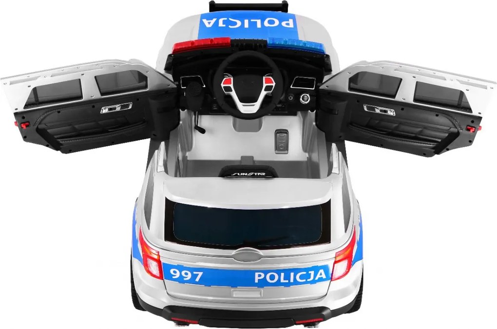 Ramiz Detské policajné SUV na batérie na diaľkové ovládanie + sirény + svetlá + megafón
