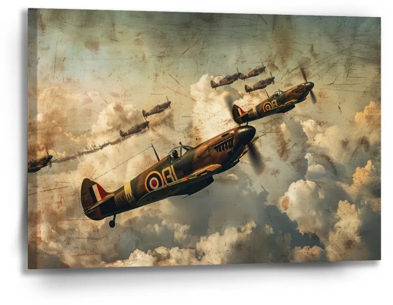 Sablio Obraz Stíhačky Spitfire v letecké bitvě - 90x60 cm