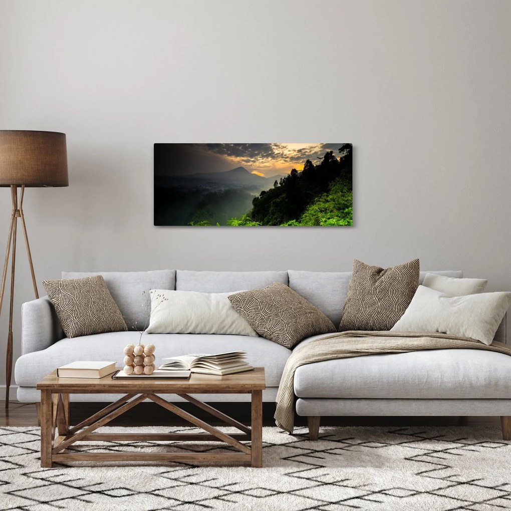 Obraz - zelená horská krajina (120x50 cm)