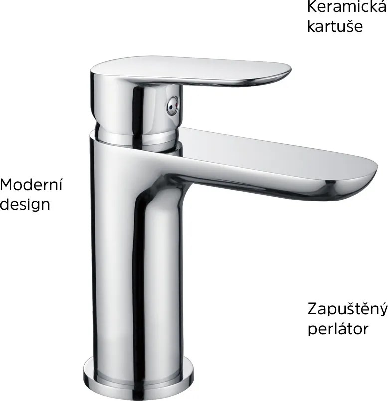 Mereo Viana, umývadlová stojanková batéria, s clic-clac CH03VS, chróm, MER-CBE10104C