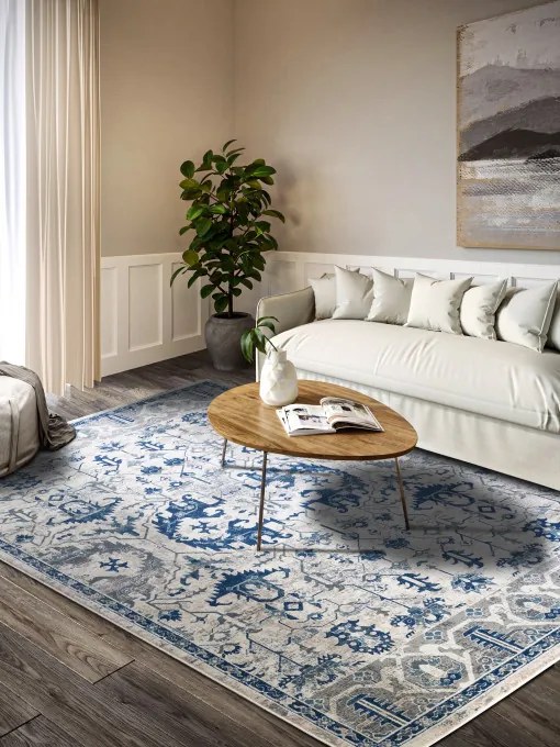 Koberec Villeroy & Boch Kollektion 1869 Emmanuel krémový / modrý