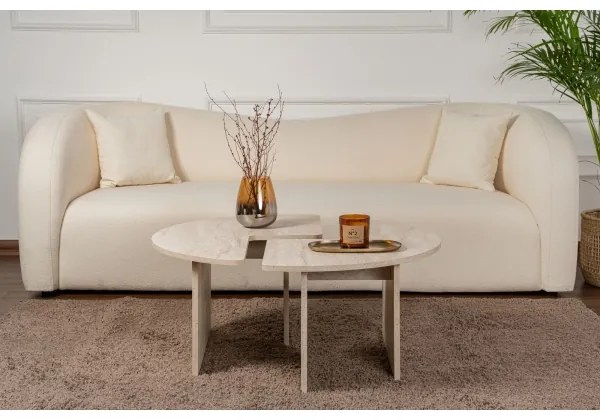 Konferenčný stolík LUVIA, mramorový dekor, béžový