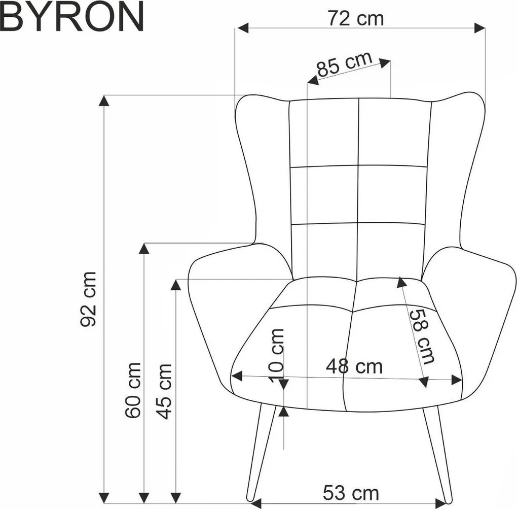 Kreslo Byron popolavo sivé