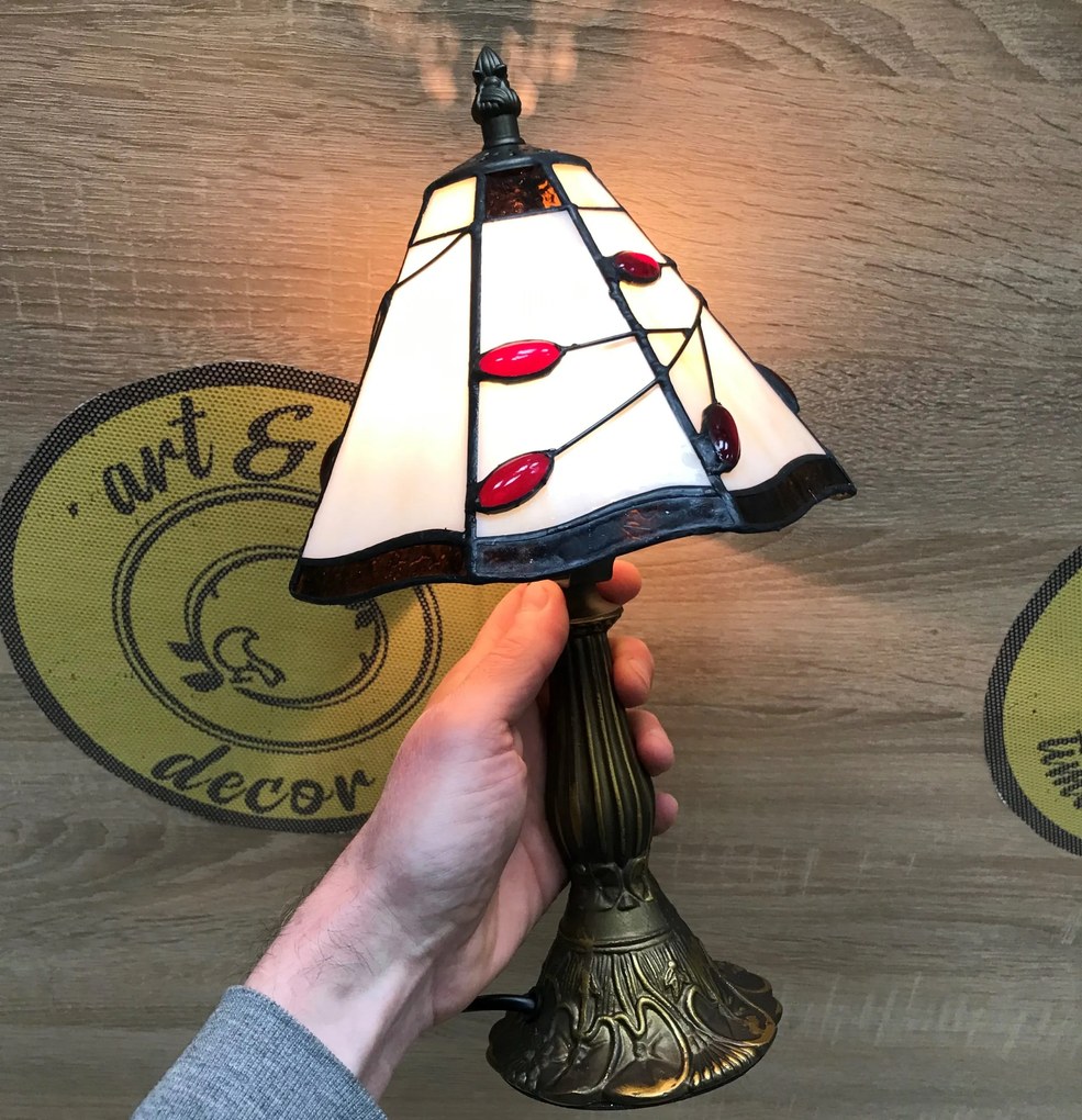 Vitrážová nočná lampa Tiffany Prezent 173 vzor 3 33,5*20 cm
