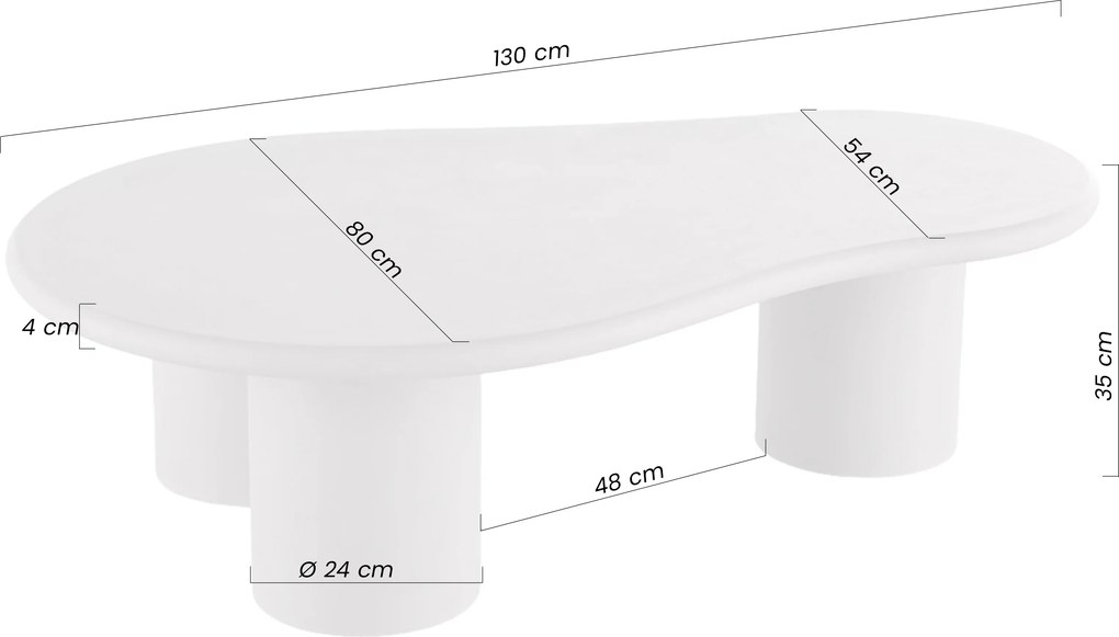 Kávový stolík Gisela 130 cm do obývačky - béžový