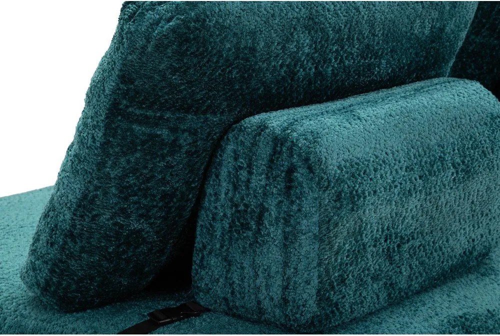 Zelenomodrá rozkladacia pohovka z textílie buklé 150 cm Faster – Mauro Ferretti