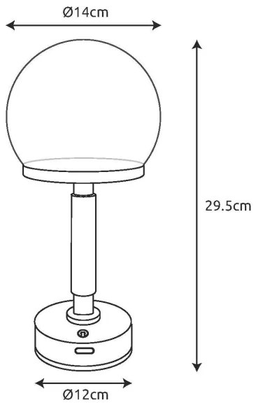 Globo 21034SI - LED Nab. dot. stol. lampa HAKU LED/2,5W/5V 2800K strieborná
