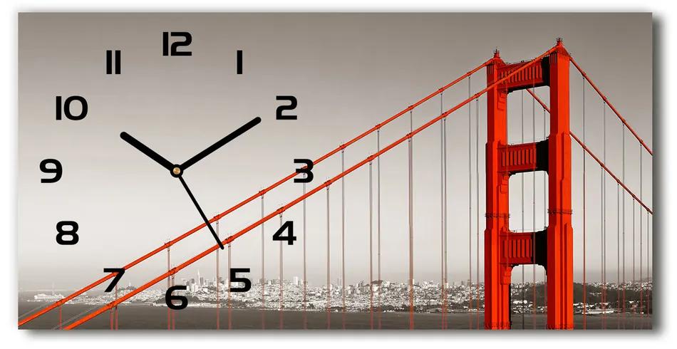 Vodorovné Sklenené hodiny na stenu Most San Francisco pl_zsp_60x30_f_91736681