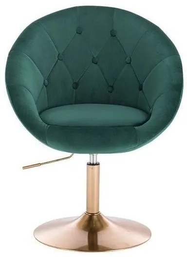 LuxuryForm DESIGN Kreslo VERA VELUR na zlatom tanieri - zelené