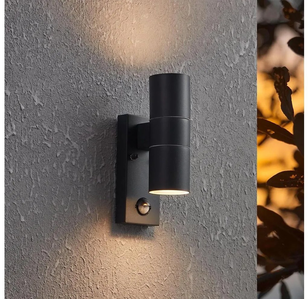 Eglo 32899-LED Vonkajšie nástenné svietidlo so senzorom RIGA 5 2xGU10/3W/230V IP44