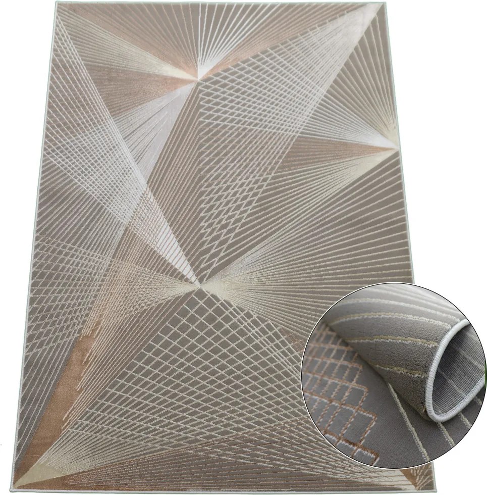 Koberec Allianz 6305 béžový s geometrickým vzorom – obdĺžnik Rozmer: 120x180 cm