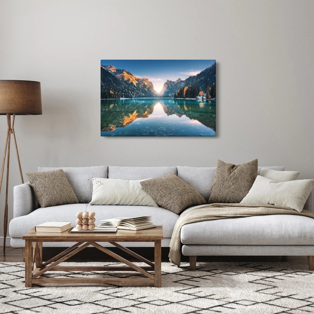 Obraz - Horské jazero (90x60 cm)
