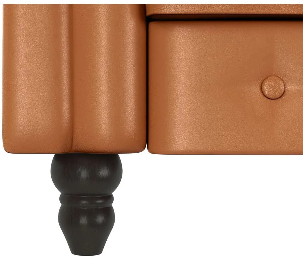 Koňakovohnedé kreslo chesterfield z imitácie kože Felix – Støraa