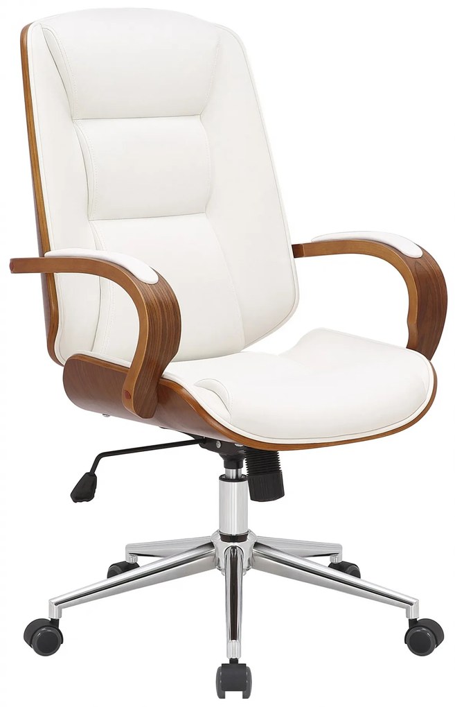 Design-Shop Kancelárska stolička Yankton - Orech / Biela