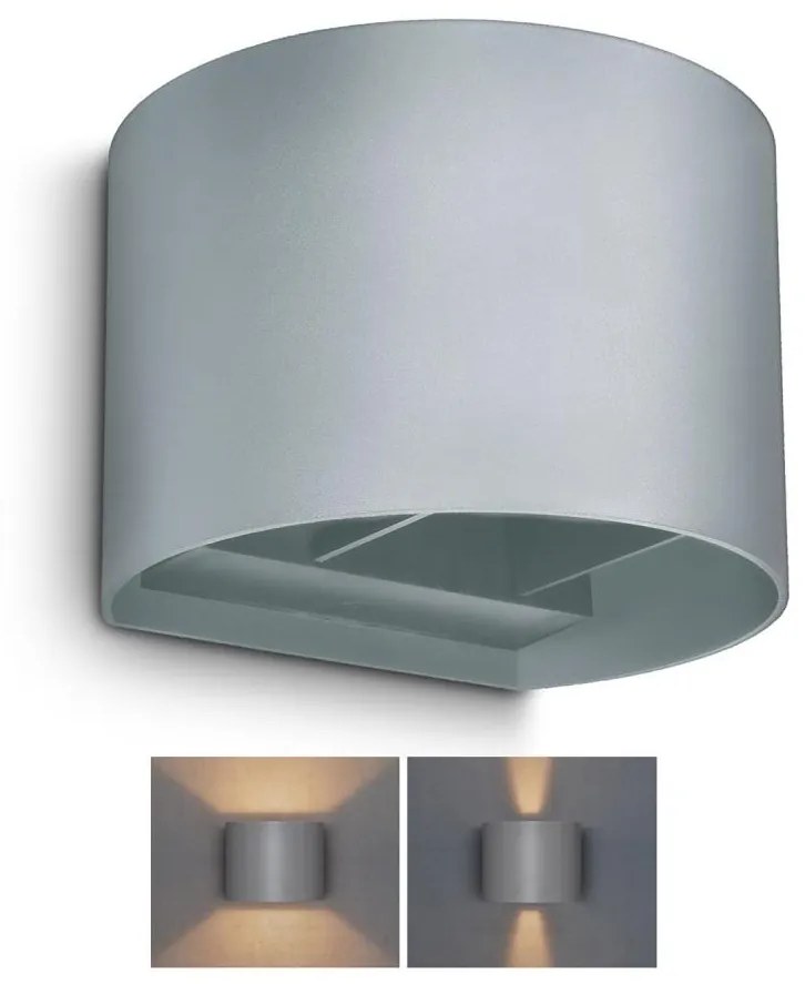 Brilagi - LED Vonkajšie nástenné svietidlo RONDO LED/6W/230V šedá IP54 WO-HR60431-LED-OEM-SA