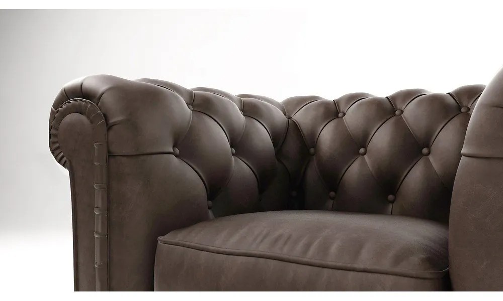 Tmavohnedé zamatové kreslo Cambridge - Ropez