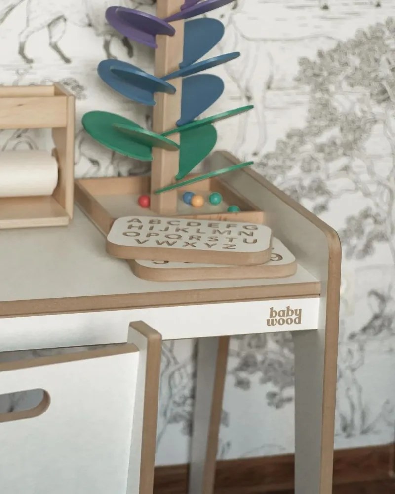 Stôl + stolička pre deti biela S/M