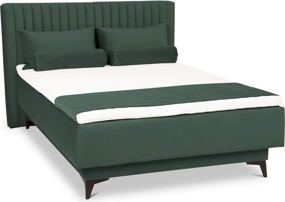 Posteľ Kalla 140x200 cm, fľaškovo zelená látka