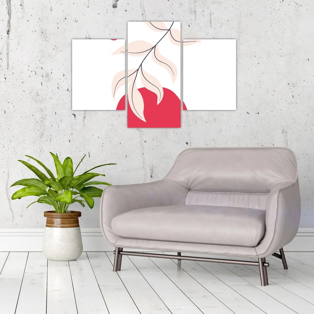 Obraz - Ružová florálna abstrakcia N⁰2 (90x60 cm)