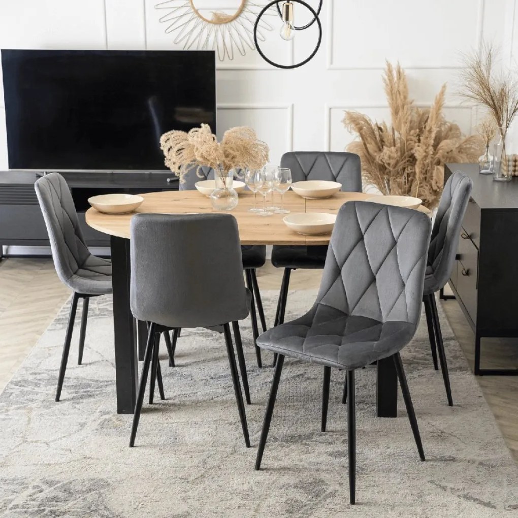 PROXIMA.store - Okrúhly rozkladací stôl HARRY FARBA: dub craft