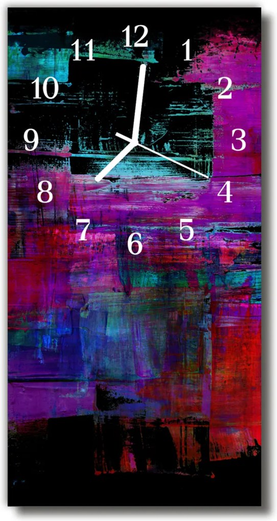 Nástenné hodiny vertikálne  Farebné maľované umenie