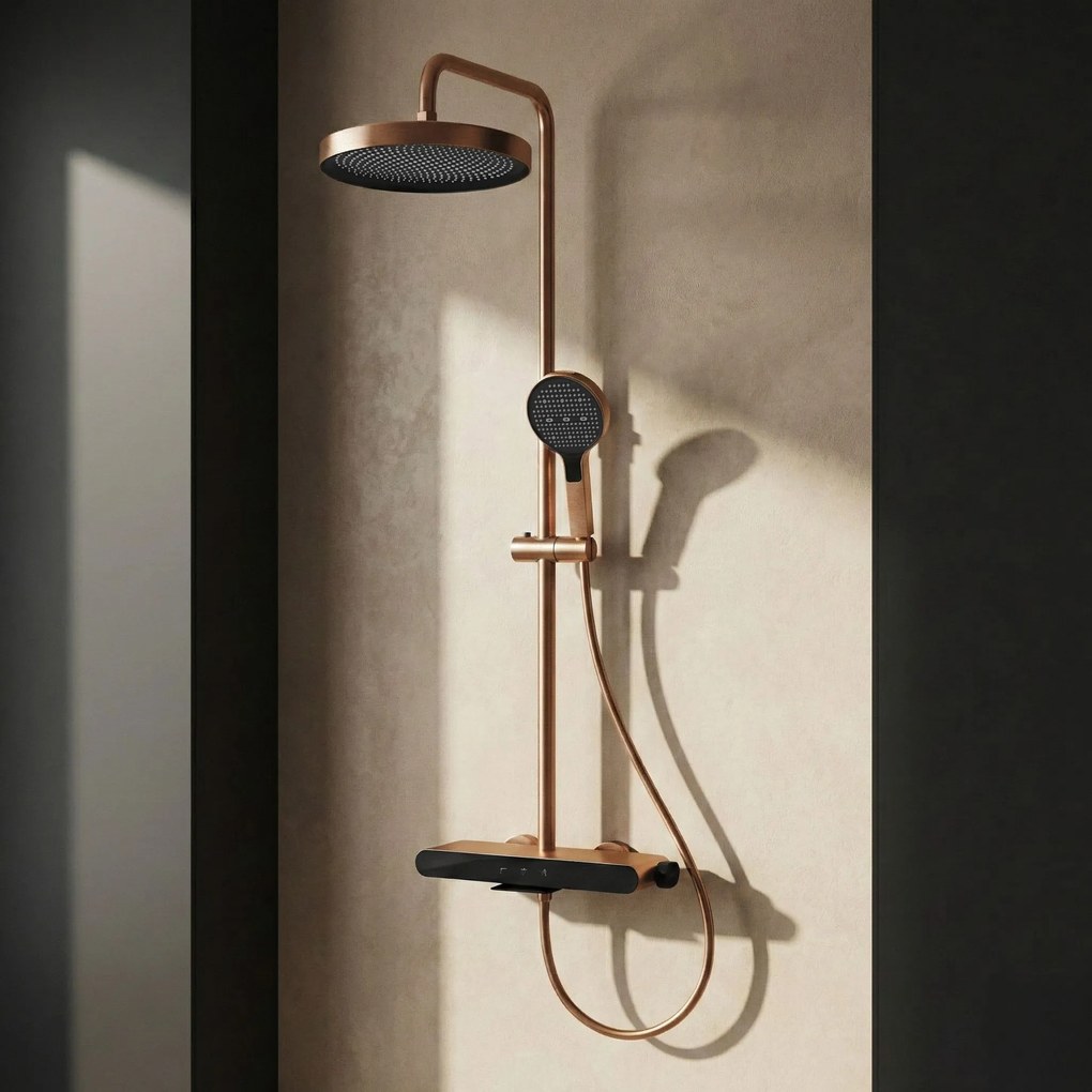 Rea Farel, sprchový set s vaňovým výtokom, medená matná, REA-P0357