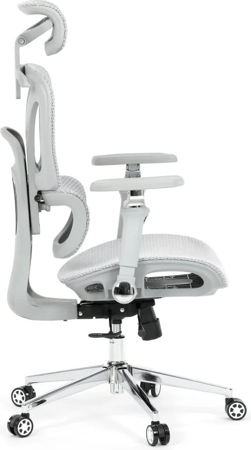 Kancelárska ergonomická stolička PORTE — sieťovina, sivá