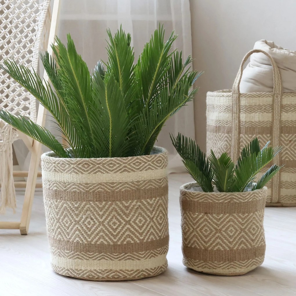 Chic Antique Jutový obal na kvetináč Nature menší