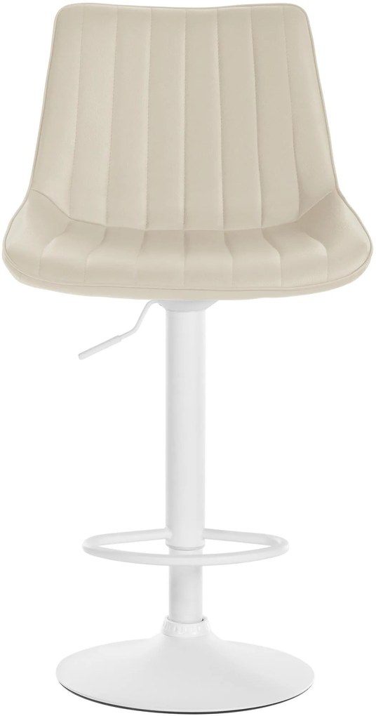 Design-Shop 2x Barová stolička Toni - koženka, biely rám - Krémová