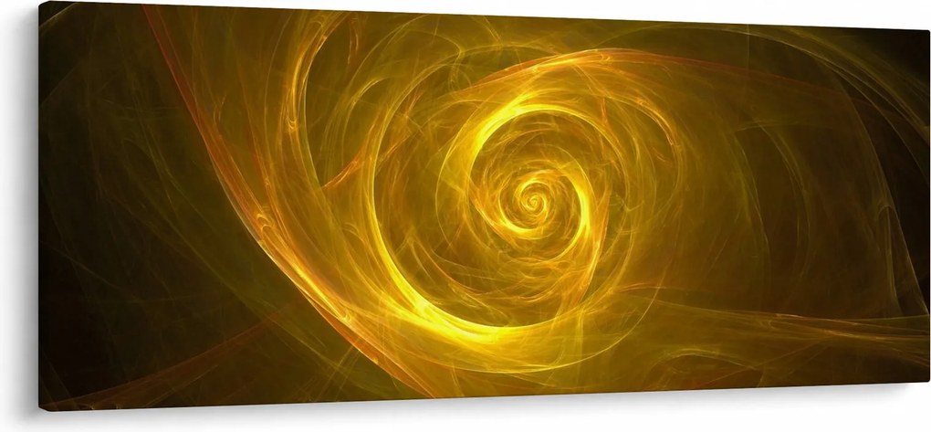 Obraz abstraktnej žltej špirály (120x50 cm)