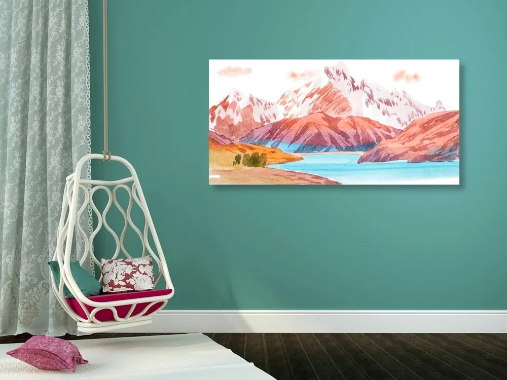 Obraz maľovaná horská krajina