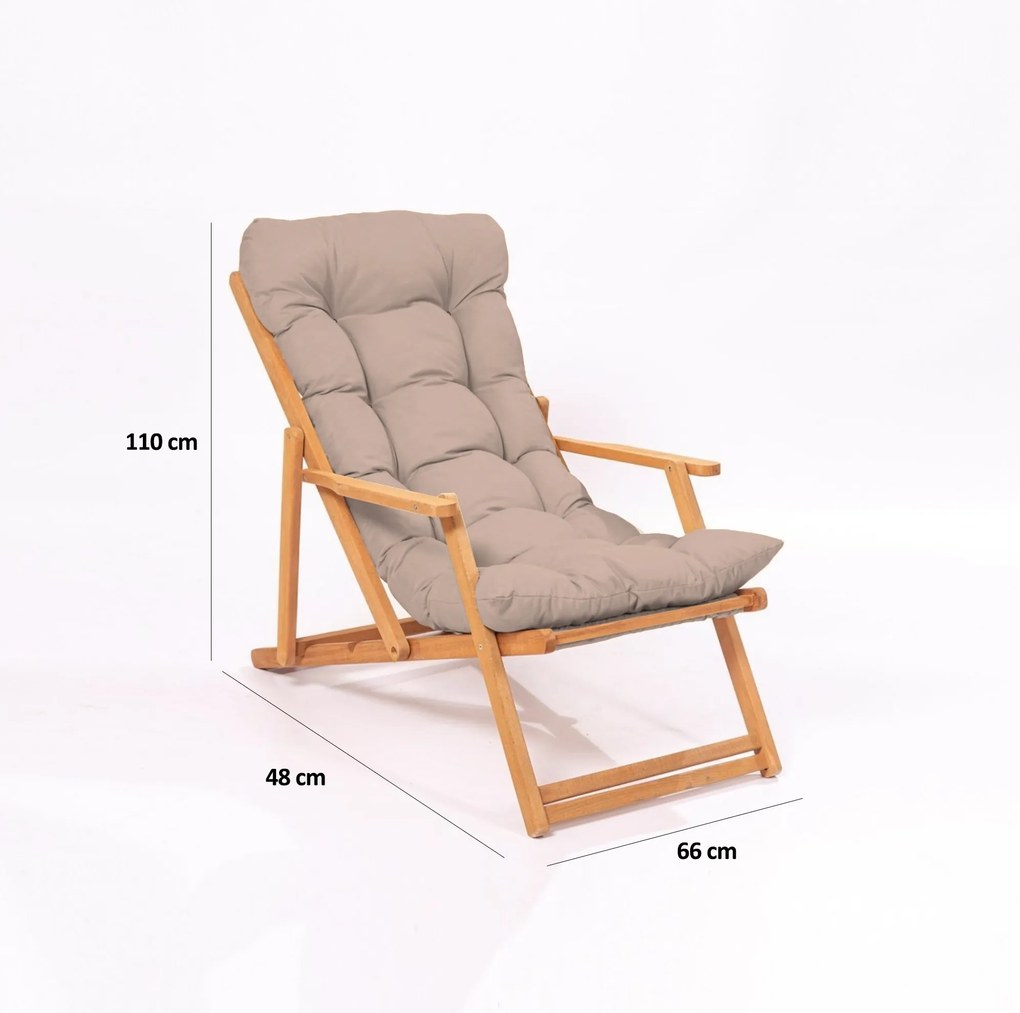 Skládací zahradní lehátko Triol z masivu hnědé