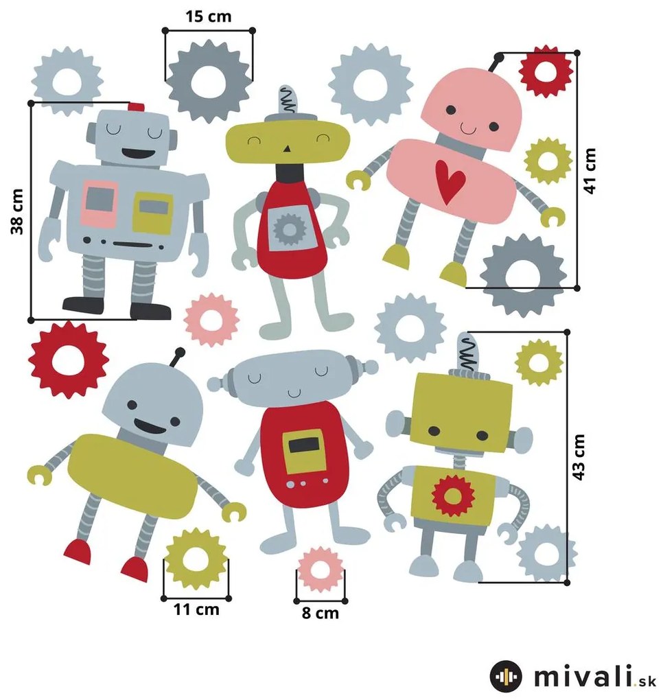 Samolepky na stenu - Roboti II.