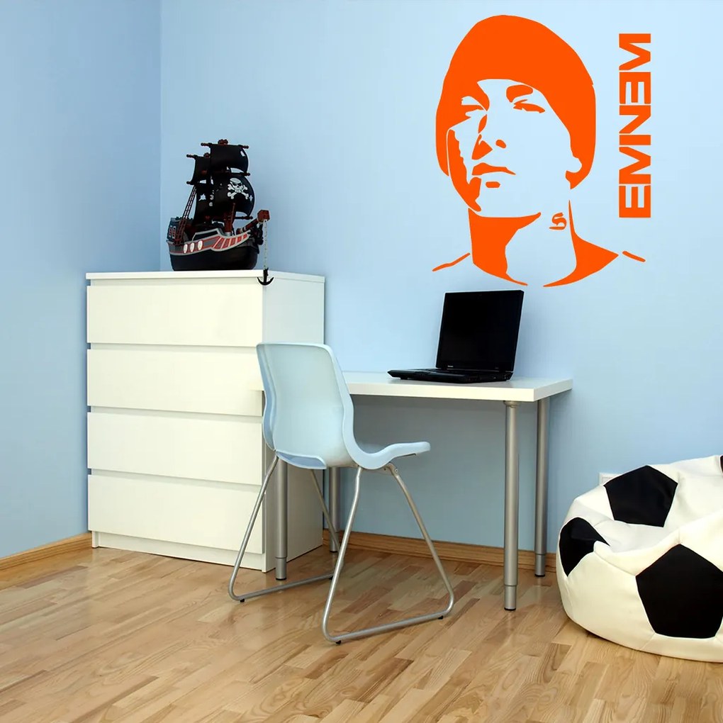 Veselá Stena Samolepka Eminem Farba: oranžová, Veľkosť: 60 x 71 cm