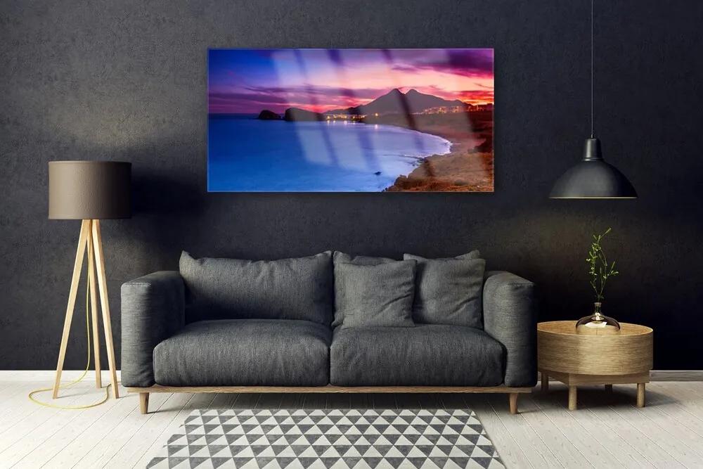 Obraz na akrylátovom skle More pláž hory príroda 120x60 cm