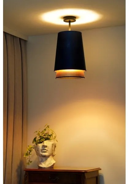 Duolla - Prisadený luster BELL SHINY 1xE27/15W/230V pr. 25 cm modrá/medená