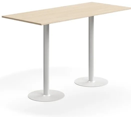 Barový stôl ALVA, 1800x800x1100 mm, HPL, biela/breza