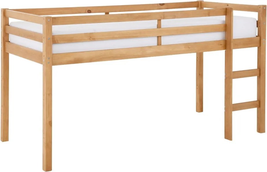 Vyvýšená detská posteľ z borovicového dreva 90x200 cm v prírodnej farbe Alpi – Støraa