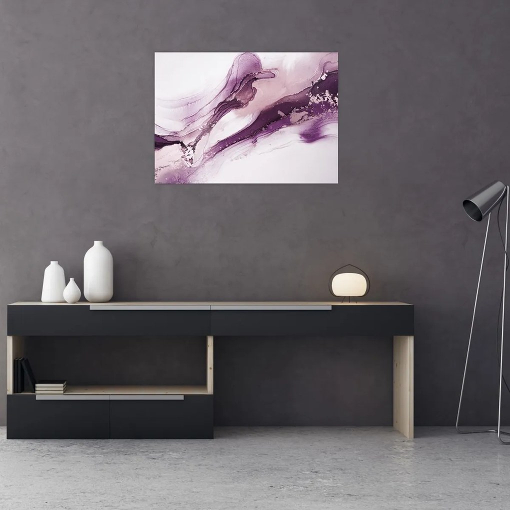 Obraz - Purple fluid art (70x50 cm)