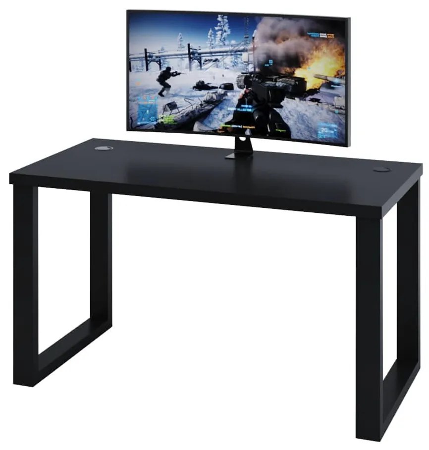 Herný pc stôl Gamer S (čierna) (bez osvetlenia). Akcia -20%. Vlastná spoľahlivá doprava až k Vám domov. 1054990