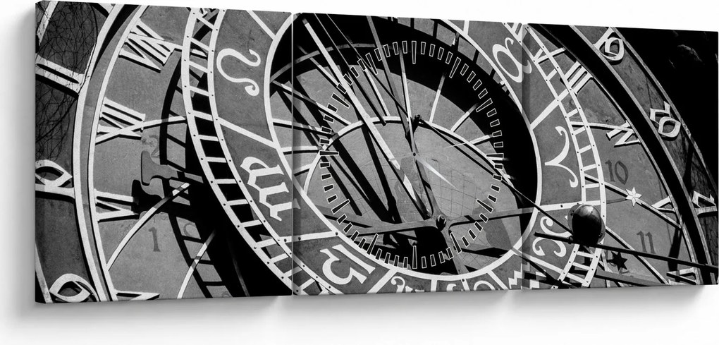 Obraz - Astronomické hodiny, Praha, Česká Republika (s hodinami) (90x30 cm)