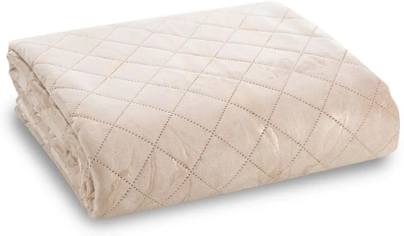 Dekorstudio Zamatový prehoz na posteľ LUIZ6 s lesklým mramorovým vzorom - béžový Rozmer prehozu (šírka x dĺžka): 170x210cm