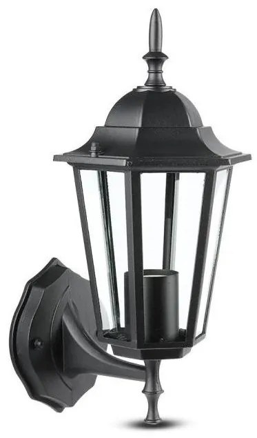 V-Tac Vonkajšia nástenná lampa 1xE27/40W/230V IP44 čierna VT1282