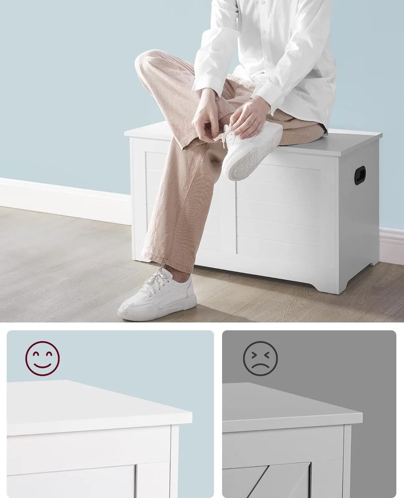 Truhla s úložným prostorem a lavicí Vasagle Minimal 80 cm bílá